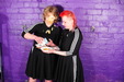 Pie Fighting Dresses view details of set gm-4f089, Charity and Roxanne flan the hell out of each other